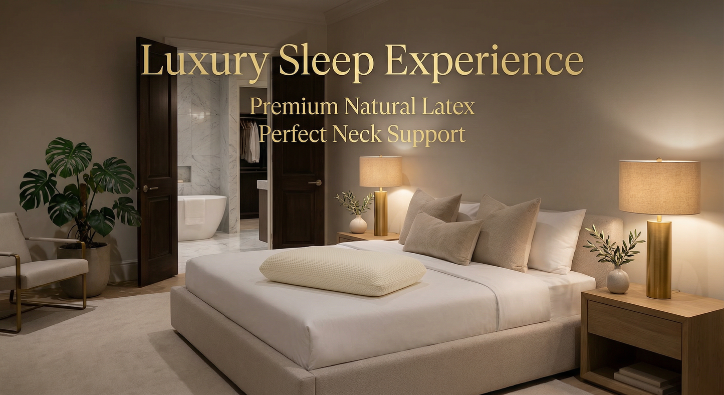 Daily Loom Pure Natural Latex Pillow (Standard 6") - Premium Spun Knitted Shell | Long-Lasting & Lump-Free (1.4kg) | Pin Core Cooling | Zero-Pressure Cervical Takiya for Side Sleepers (26x17x6 Inch)