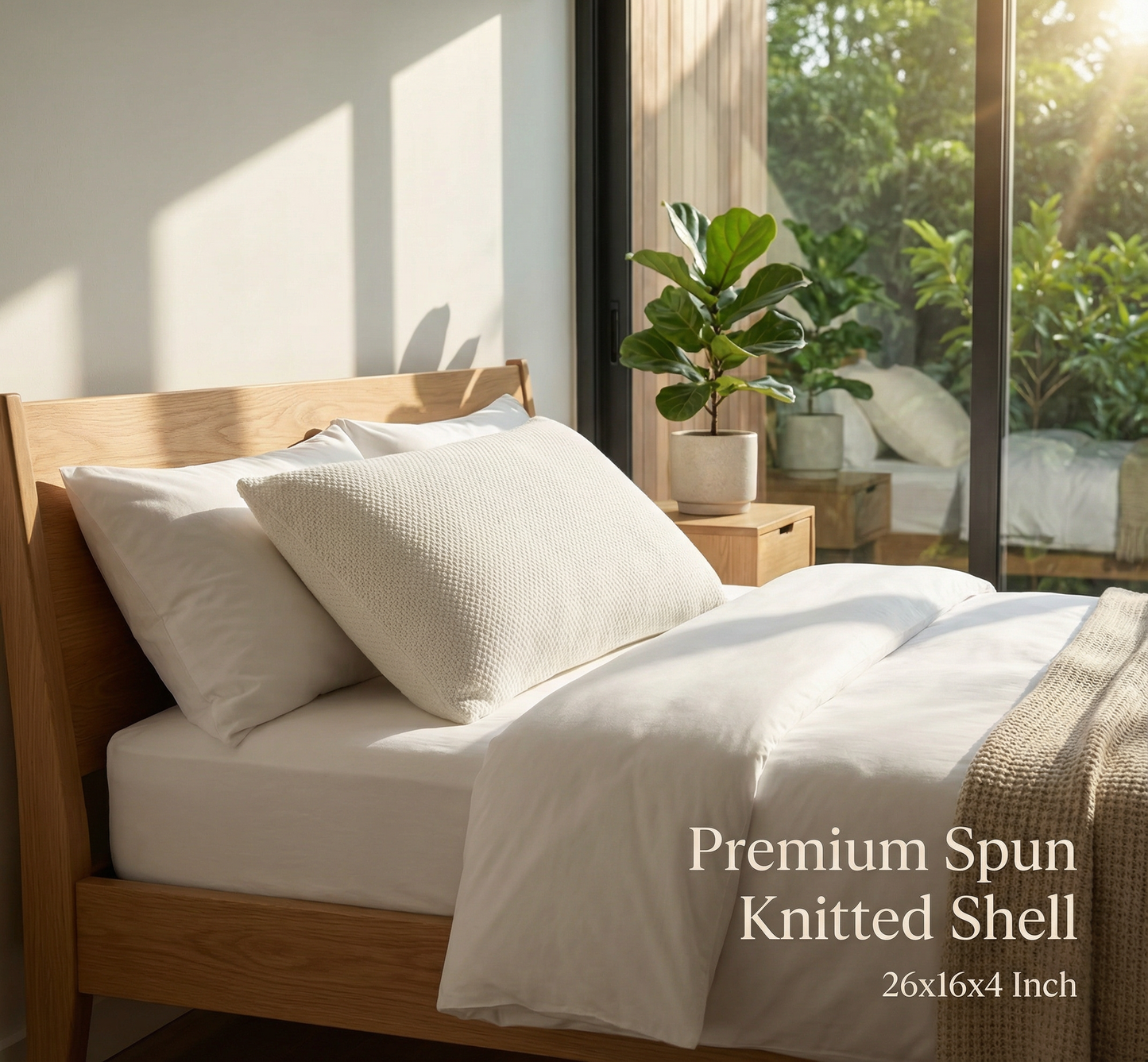 Daily Loom Pure Natural Latex Pillow (Slim 4") - Premium Spun Knitted Shell | Cooling, Lump-Free Takiya | Zero-Pressure Orthopedic Support for Stomach & Back Sleepers (26x16x4 Inch)