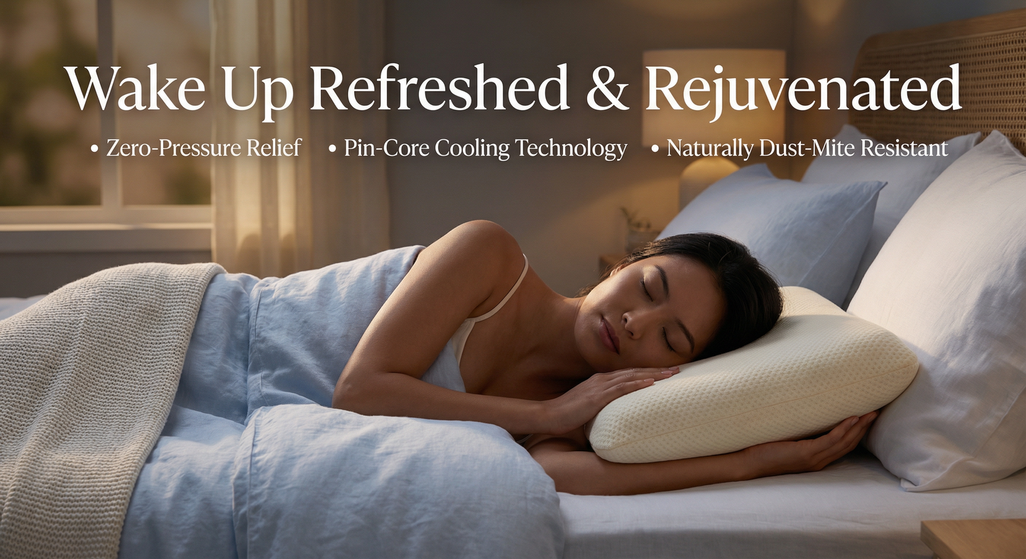 Daily Loom Pure Natural Latex Pillow (Slim 4") - Premium Spun Knitted Shell | Cooling, Lump-Free Takiya | Zero-Pressure Orthopedic Support for Stomach & Back Sleepers (26x16x4 Inch)