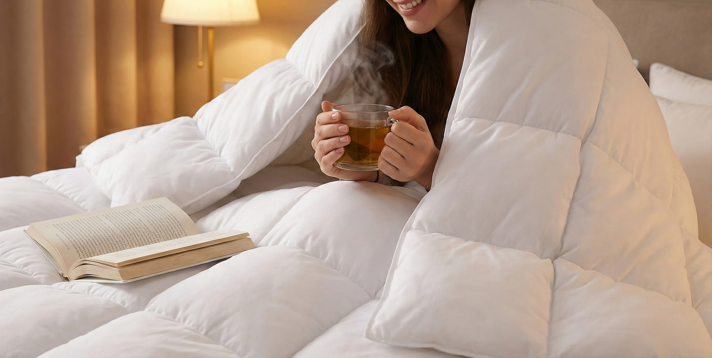 Daily Loom Premium King Size Duvet (White) - 300 GSM Microfiber Winter Comforter & Quilt | Ultra-Soft, Fluffy Warm Razai for Double Bed | Reversible, Lightweight 3-Layer Heat Trap Blanket